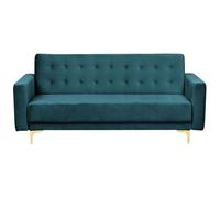 Beliani Sofa Bed 3 Seater Aberdeen Velvet Teal
