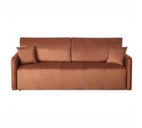 Beliani Sofa Bed 3 Seater Egge Velvet Golden Brown