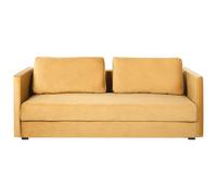 Beliani Sofa Bed 3 Seater Eksjo Velvet Mustard With Storage