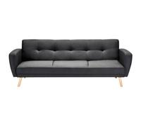 Sofa Bed 3 Seater FLORLI Fabric Black