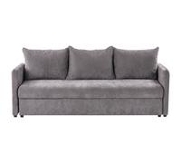 Sofa Bed 3 Seater HOLSEN Chenille Taupe with Storage