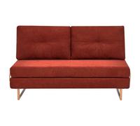 Beliani Sofa Bed 3 Seater Jerslev Fabric Red