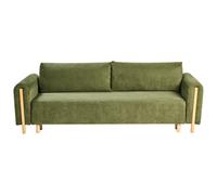 Beliani Sofa Bed 3 Seater Kvam With Storage Fabric Green