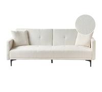 Sofa Bed 3 Seater LUCAN Boucle Off-White