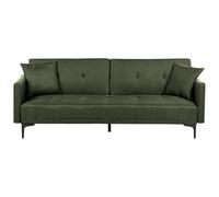 Beliani Sofa Bed 3 Seater Lucan Fabric Dark Green