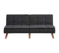 Beliani Sofa Bed 3 Seater Ronne Fabric Black