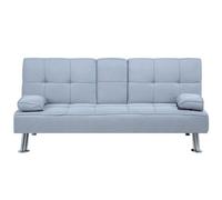 Sofa Bed 3 Seater ROXEN Fabric Light Grey