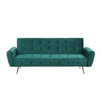 Sofa Bed 3 Seater SELNES Velvet Emerald Green