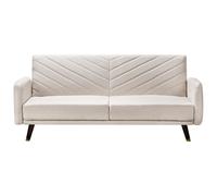 Sofa Bed 3 Seater SENJA Faux Linen Light Beige
