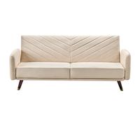 Beliani Sofa Bed 3 Seater Senja Velvet Beige