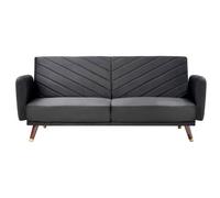 Beliani Sofa Bed 3 Seater Senja Velvet Black