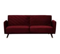 Beliani Sofa Bed 3 Seater Senja Velvet Dark Red