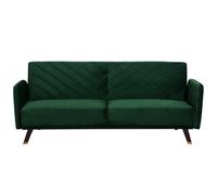 Velvet Fabric Sofa Bed Green SENJA