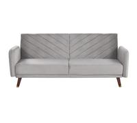 Beliani Sofa Bed 3 Seater Senja Velvet Light Grey
