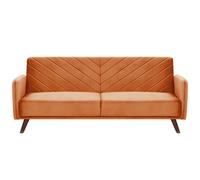 Beliani Sofa Bed 3 Seater Senja Velvet Orange