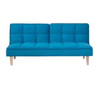 Beliani Sofa Bed 3 Seater Siljan Fabric Sea Blue