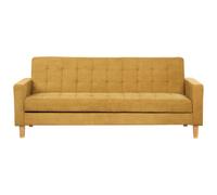 Beliani Sofa Bed 3 Seater Vehkoo Fabric Mustard