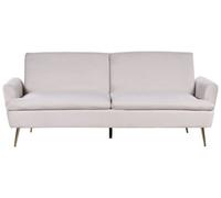 Sofa Bed 3 Seater VETTRE Velvet Light Beige