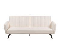 Beliani Fabric Sofa Bed Light Beige Vimmerby, Brown