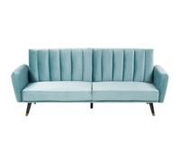 Beliani Velvet Sofa Bed Light Blue Vimmerby, Blue