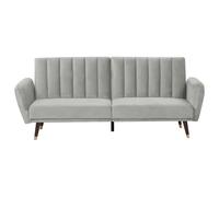 Beliani Velvet Sofa Bed Light Grey Vimmerby, Grey