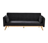 Beliani Sofa Bed Asaa Fabric Black