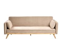 Beliani Sofa Bed Asaa Fabric Light Brown
