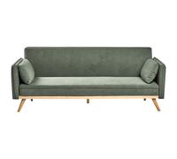 Beliani Sofa Bed Asaa Fabric Light Green