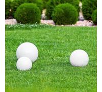Beliani Solar Outdoor Led Ball Lamps Set Of 3 White Ip67 Waterproof - 28Cm.
