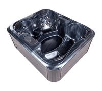 Beliani Square Hot Tub With Led Grey Arcelia