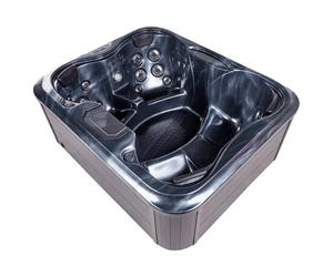Beliani Square Hot Tub With Led Grey Arcelia