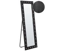 Beliani Standing Mirror Ansouis 150 Cm Faux Leather Black