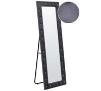 Beliani Standing Mirror Ansouis 150 Cm Velvet Dark Grey