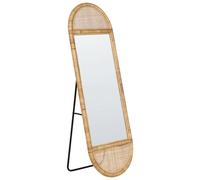Beliani Standing Mirror Barges 150 Cm Rattan Natural