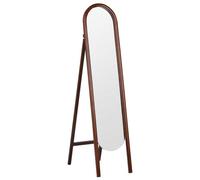 Beliani Standing Mirror Chelles 150 Cm Paulownia Wood Dark Brown