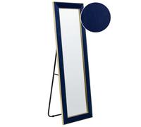 Beliani Standing Mirror Lautrec 150 Cm Velvet Navy Blue