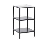 Beliani Steel Outdoor Garden Kitchen Island Shelves Stainless Steel Top Black Vilama