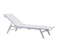 Beliani Steel Reclining Sun Lounger White Noli