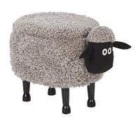 Storage Animal Stool SHEEP Fabric Grey