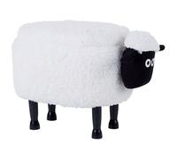 Beliani Storage Animal Stool Sheep Fabric White Sheep