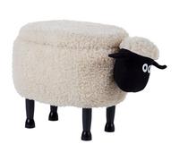Beliani Storage Animal Stool Sheep Sheep Fabric Light Beige