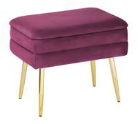 Beliani Storage Bench Odessa Velvet Burgundy