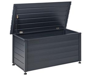 Beliani Storage Box Campalto 123 Cm 60 Cm Metal Dark Grey