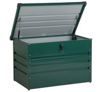 Beliani Storage Box Dark Green Steel Garden Lockable Lid 300L | Metal, Galvanised, Full Assembly Required, 30 kg Capacity, Outdoor Use, 100 x 64 cm