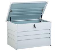 Beliani Storage Box Cebrosa 100 Cm 62 Cm Metal Light Grey