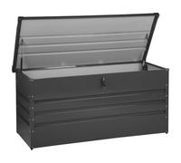 Beliani Storage Box Cebrosa Metal 132 Cm 62 Cm Graphite Grey