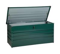 Beliani Storage Box Dark Green Steel Garden Lockable Lid 400L