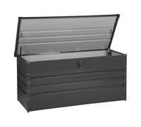 Beliani Storage Box Cebrosa 132 Cm 62 Cm Metal Graphite Grey