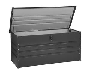 Beliani Storage Box Graphite Grey Steel Garden Lockable Lid 400L