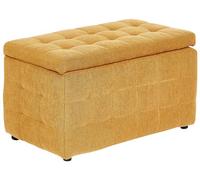 Beliani Storage Ottoman Michigan Fabric Yellow